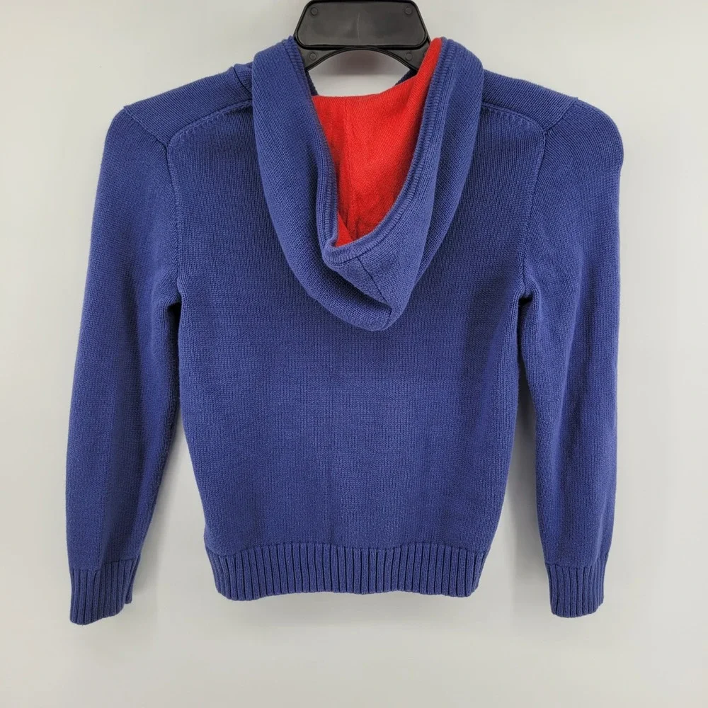 Polo Ralph Lauren‎ Boys Size Small (8) Knit Hoodie Sweater Blue Tye Dye Big Pony